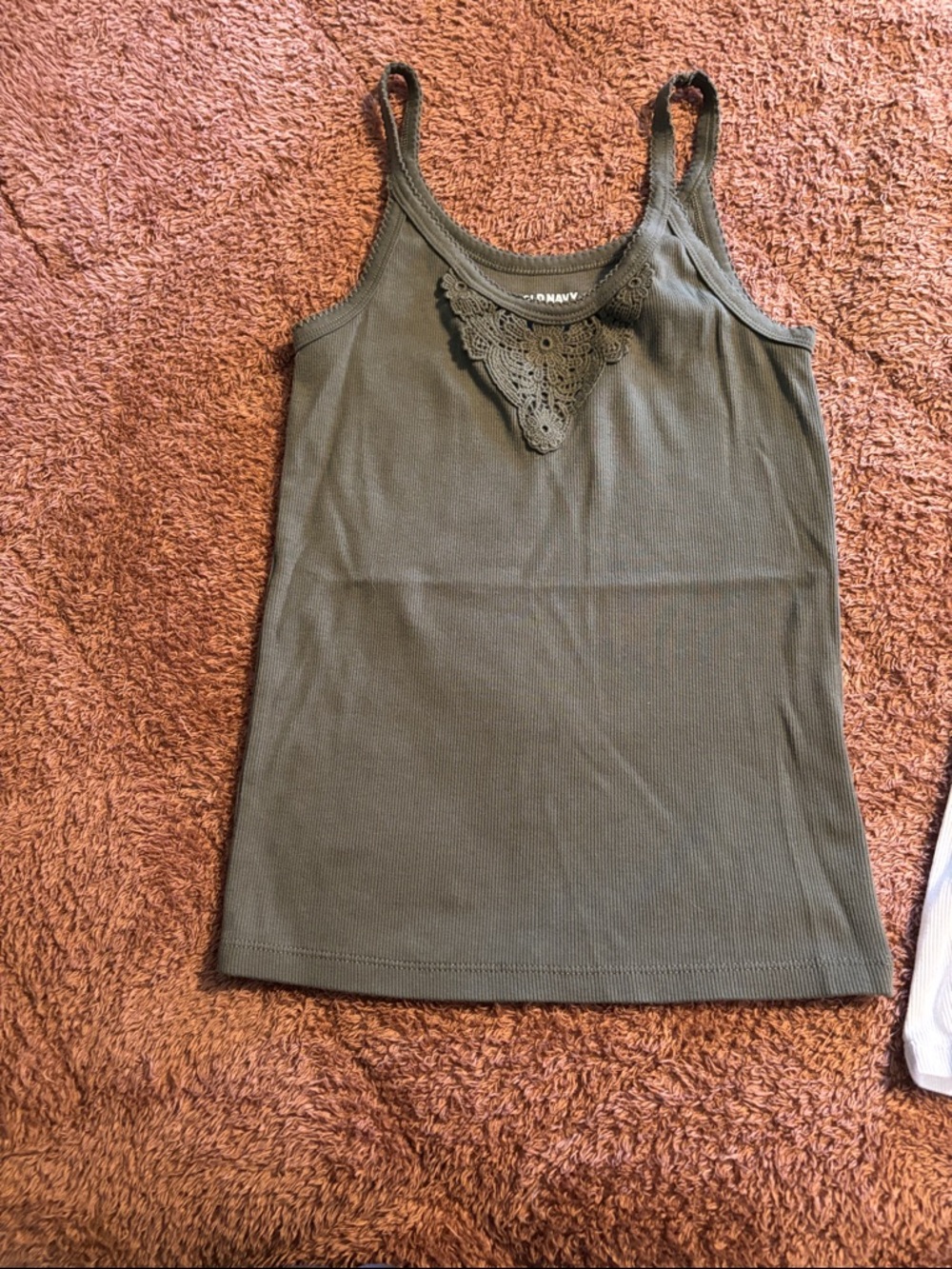 Old Navy Olive Lace-Detail Ribbed Cami